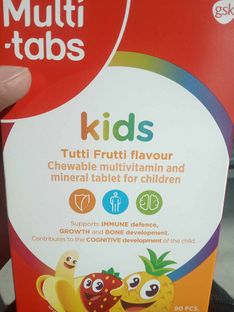 Multitabs chewable børn med tutti frutti smag indeholder Aspartam
