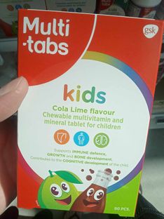Multitabs chewable børn med cola lime smag indeholder Aspartam