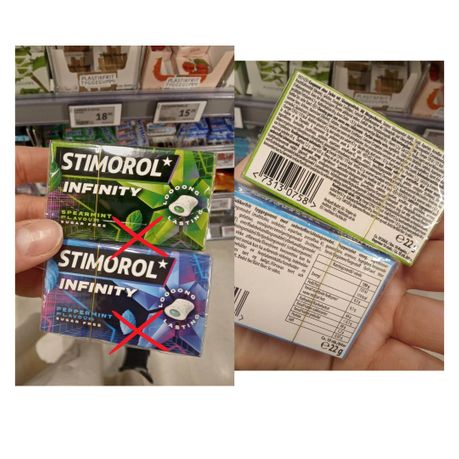 Stimorol infinity indeholder Aspartam
