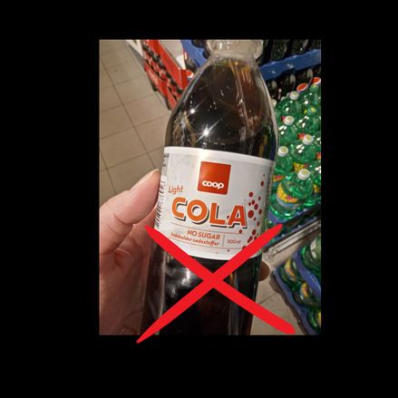 COOP Cola light sodavand  indeholder Aspartam