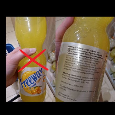 Freeway appelsin zero sukkerfri indeholder Aspartam