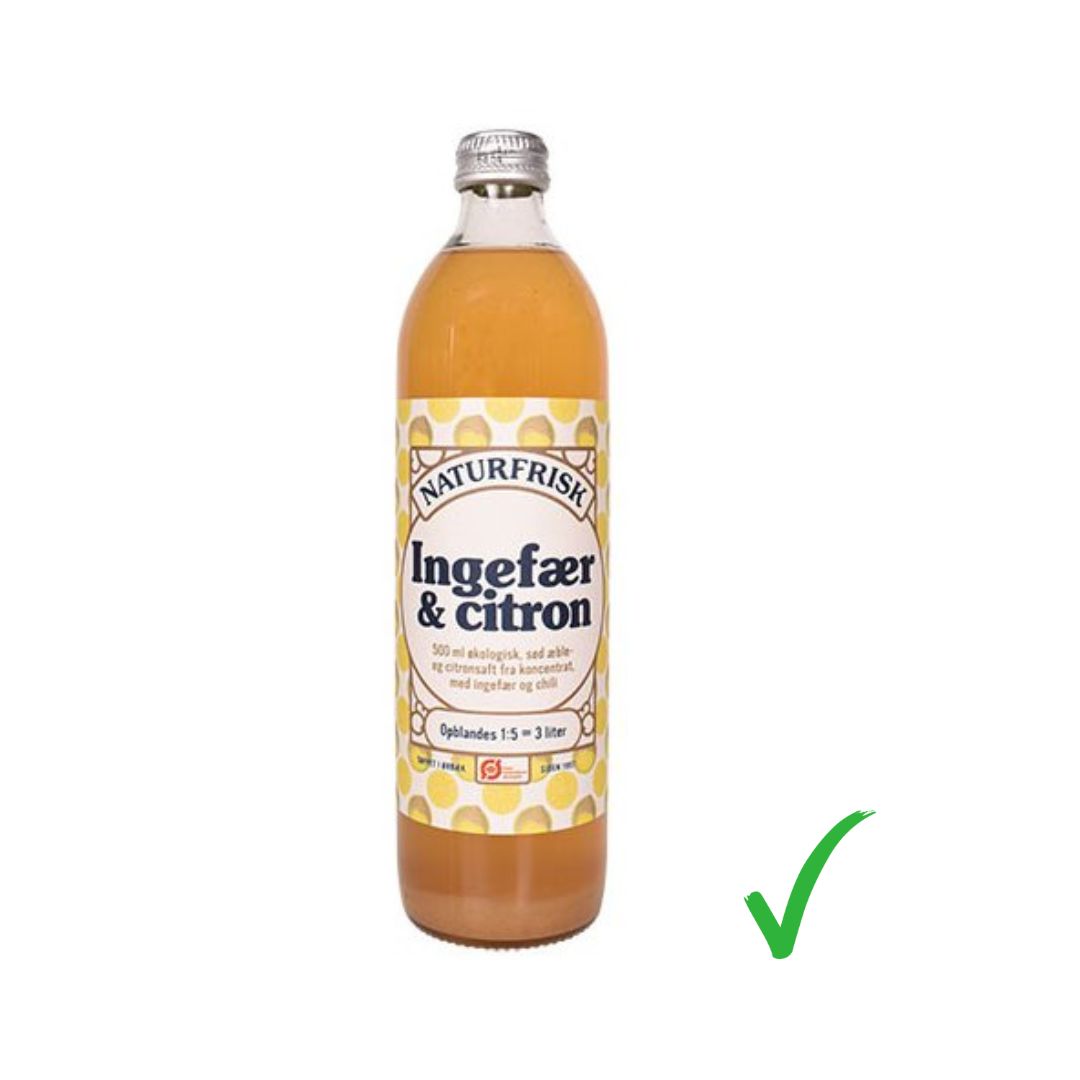 Økologisk Naturfrisk ingefær citron saft